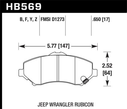 HAWK BRAKE PADS LTS - HB569Y650