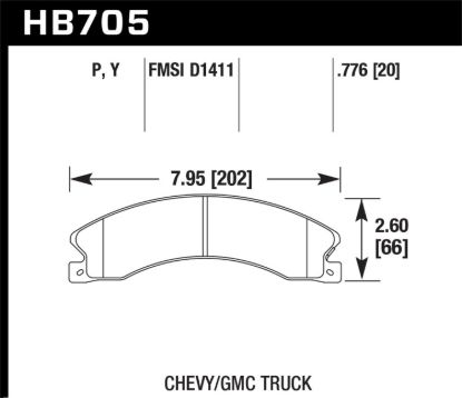 HAWK BRAKE PAD 2012 GMC 2500 - HB705P776