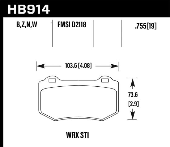 HAWK STREET BRAKE PADS - HB914Z580