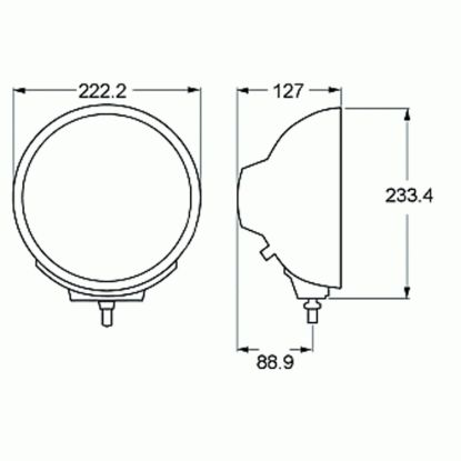 HELLA LAMP RE 4000 FLOOD BEAM BLK H1 12V - 007560931