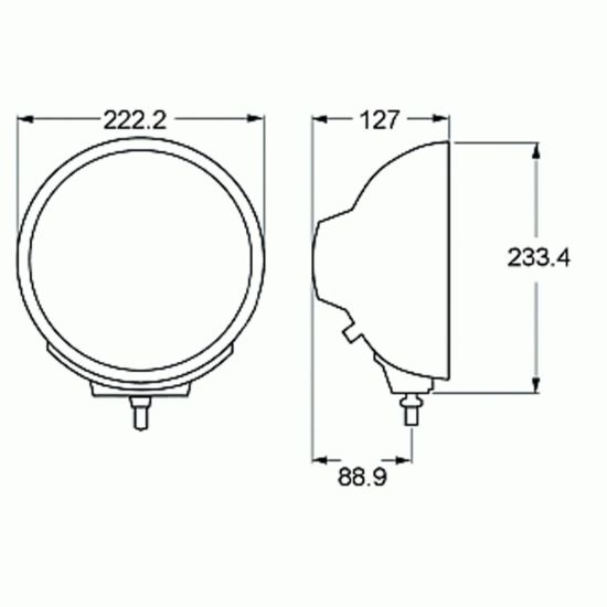 HELLA LAMP RE 4000 FLOOD BEAM BLK H1 12V - 007560931