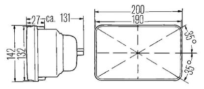 HELLA 190X132MM W/DUST COVER - 003427011