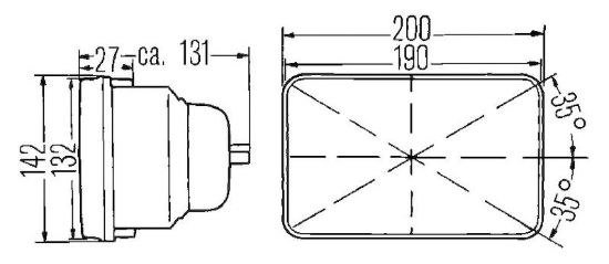 HELLA 190X132MM W/DUST COVER - 003427011