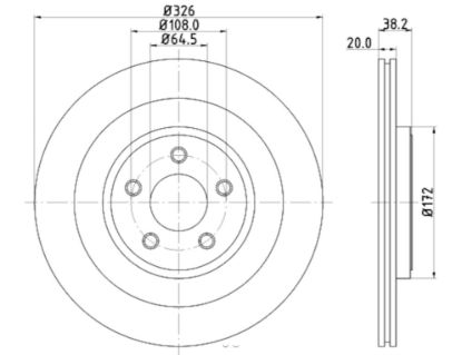 HELLA DISC BRAKE ROTOR - 355115582