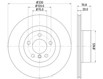 HELLA DISC BRAKE ROTOR HIGH CARBON - 355119542