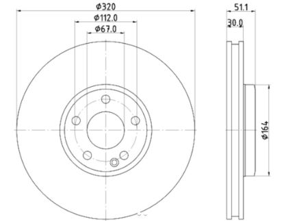 HELLA DISC BRAKE ROTOR HIGH CARBON - 355119702