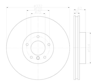 HELLA DISC BRAKE ROTOR - 355122892