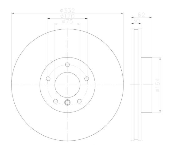 HELLA DISC BRAKE ROTOR - 355122892