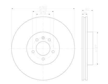 HELLA DISC BRAKE ROTOR - 355122922
