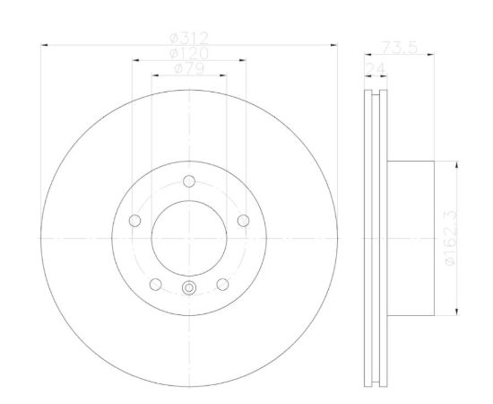 HELLA DISC BRAKE ROTOR - 355123002