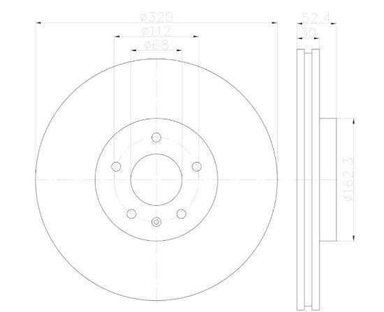 HELLA DISC BRAKE ROTOR - 355123122