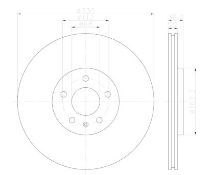 HELLA DISC BRAKE ROTOR - 355123142