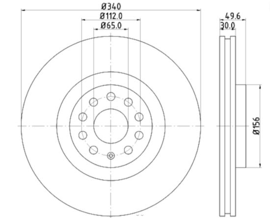 HELLA BRAKE DISC FOR VW/SKODA/AUDI/SEAT - 355129241