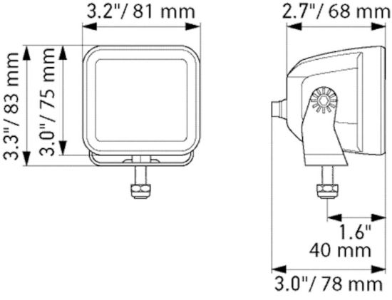 HELLA LED CUBE 2.7' FLOOD (SINGLE) - 358176841