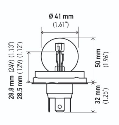 HELLA BULB 12V 45/40W P45T S13 - 7951