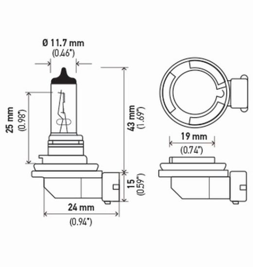 HELLA BULB H11 24V 70W PGJ19-2 - H1124V