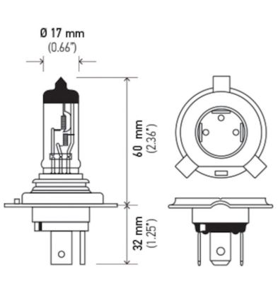 HELLA BULB 24V 100/90W P43T T4. - H424V10090