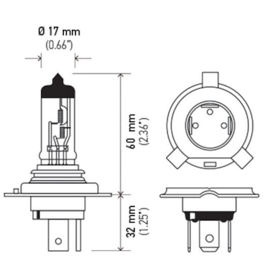 HELLA BULB 24V 100/90W P43T T4. - H424V10090