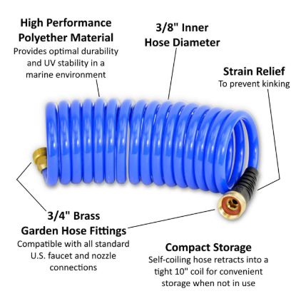 HOSECOIL 15' COILED HOSE STANDARD - BLUE - HS1500HP