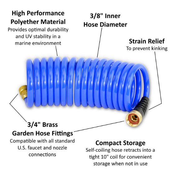 HOSECOIL 15' COILED HOSE STANDARD - BLUE - HS1500HP