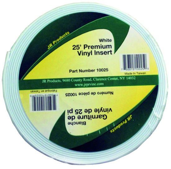 JR PRODUCTS 25' VINYL INSERT WHT - 10025