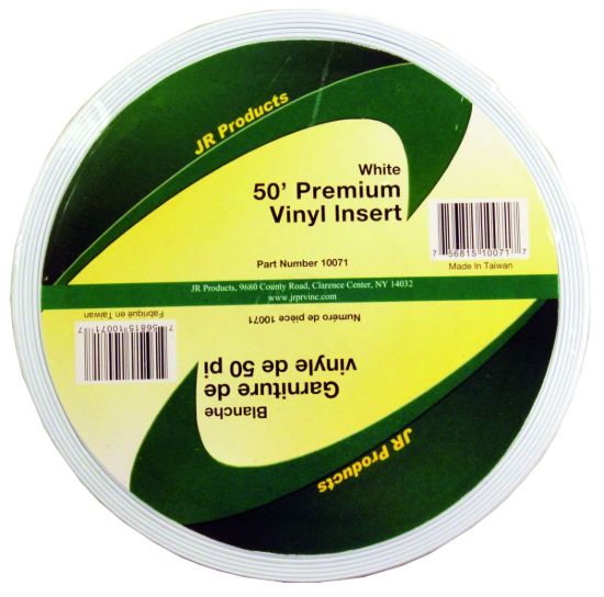 JR PRODUCTS 50' VINYL INSERT WHT - 10071