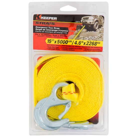 HAMPTON PROD 15FT.TOW STRAP WITH HOOKS - 02815