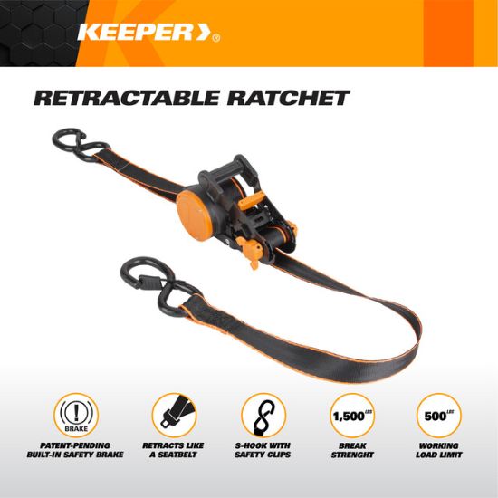 HAMPTON PROD 1 X10  RETRACTABLE RATCHET TIE DOWN - 43557