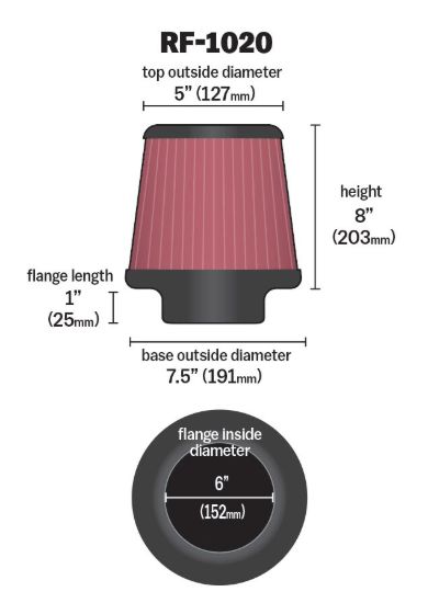 K&N FILTER AIR FILTER SEE APPL.GUIDE - RF1020