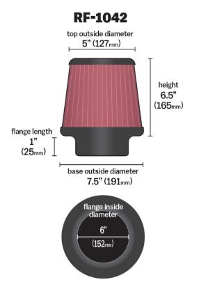 K&N FILTER AIR FILTER SEE APPL.GUIDE - RF1042