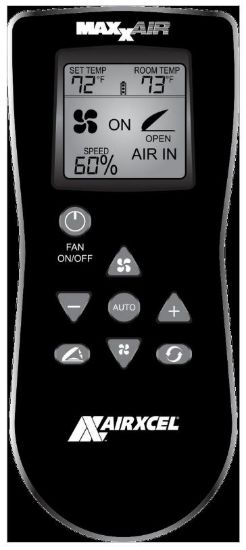 MAXXAIR VENT HAND HELD REMOTE BLACK EXHAUST ONLY - 00A01150K