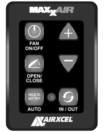 MAXXAIR VENT 6 KEY WALL CONTROL  BLACK - 00A03650K