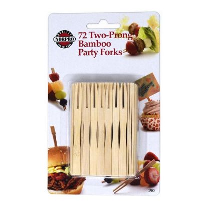 NORPRO 3.5' BAMBOO PARTY FORKS  72 PCS - 190