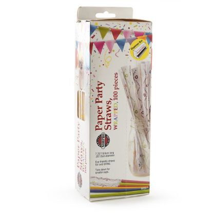 NORPRO PAPER PARTY STRAWS  WRAPPED  ASSORT - 4025