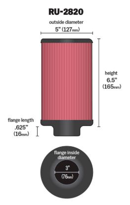 K&N FILTER AIR FILTER SEE APPL.GUIDE - RU2820