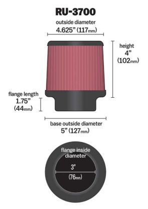 K&N FILTER AIR FILTER SEE APPL.GUIDE - RU3700