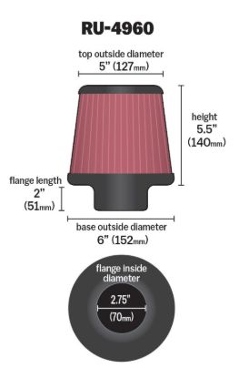 K&N FILTER AIR FILTER SEE APPL.GUIDE - RU4960