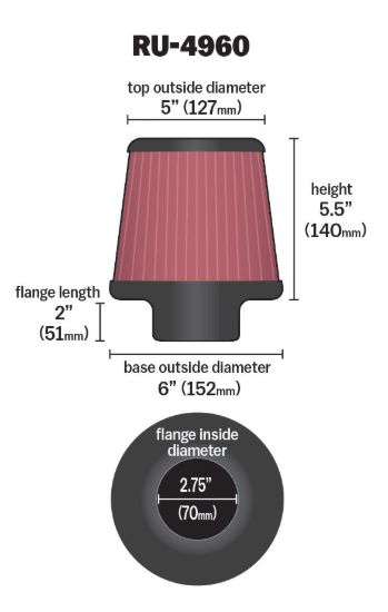 K&N FILTER AIR FILTER SEE APPL.GUIDE - RU4960