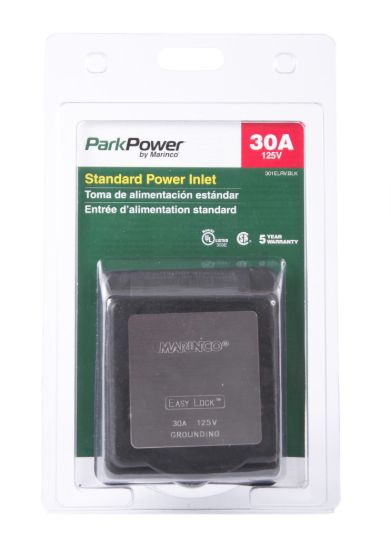 MARINCO 30A 125V STD PWR INLT BLK - 301ELRVBLK