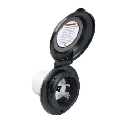 MARINCO 125V CNTRD PWR INLT BLK - 304ELBRVBL
