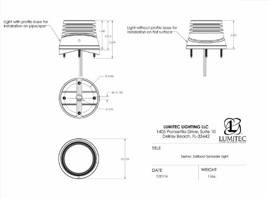 LUMITEC LIGHT  ZEPHYR  SPREADER  WHITE - 101326