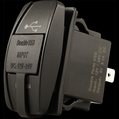 KJM DUAL USB CHARGER ROCKER SWITCH MNT - USBRSM