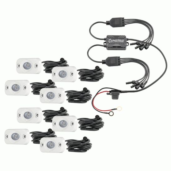METRA 8PC WHT RGB ROCK LIGHT KIT - HE8MLRGBK