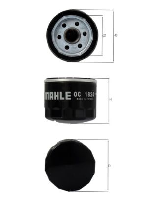 CLEVITE 77 ENGINE OIL FILTER - OC1824