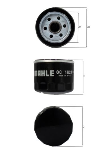 CLEVITE 77 ENGINE OIL FILTER - OC1824