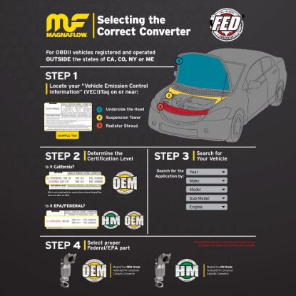 MAGNAFLOW U/C UNIV 5.0 C/C 2.5 SPUN OEM - 51656