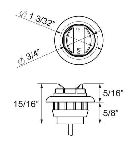 OPTRONICS LED UNI-LIGHT W/GROMMET;RED - MCL11RKB