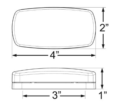 OPTRONICS LED MARK LIGHT;OVAL;BLK BSE;AMB; - MCL32ABBP