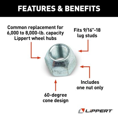 LIPPERT COMP 60 LUG NUT  9/16'-18 - 134581