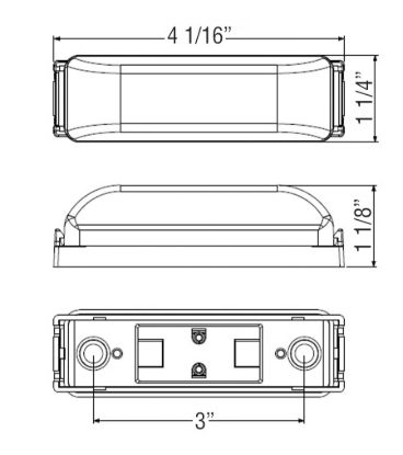 OPTRONICS 4 LED MIROFLEX THIN LINE;AMBER;POLY - MCL63ABP